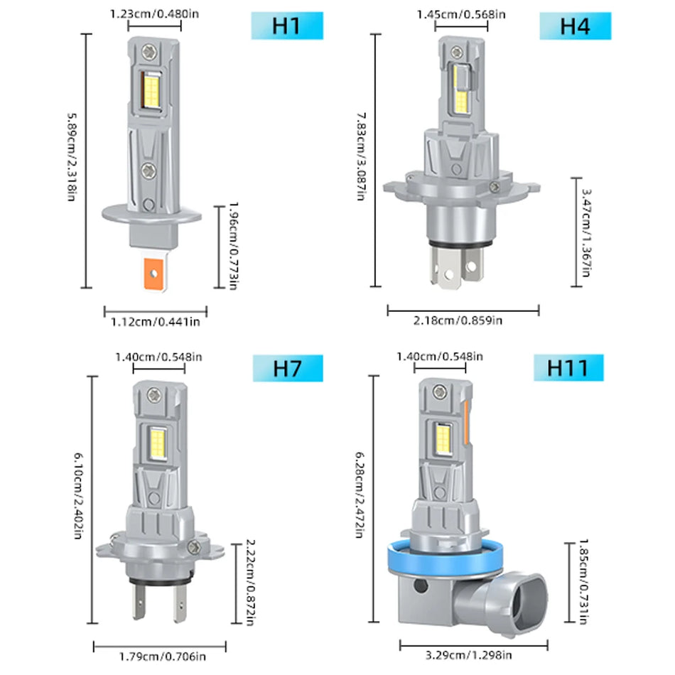   1PC H1 H4 H7 H11 Super Bright Motorcycle LED Headlight Bulb 18000LM
