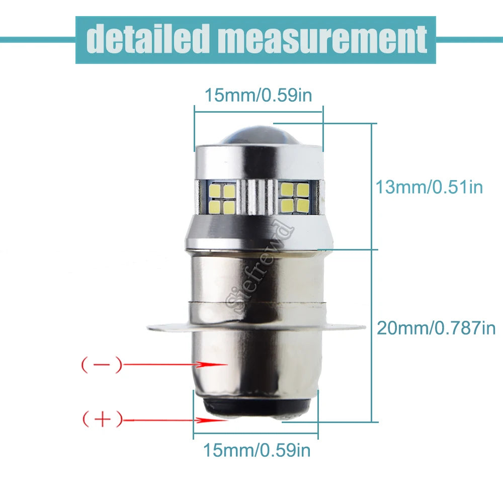   1Pcs P15D PX15D T19 H6M LED Motorbike Headlight Bulb