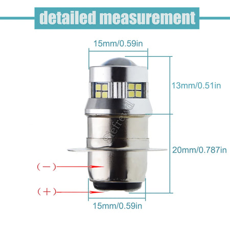   1Pcs P15D PX15D T19 H6M LED Motorbike Headlight Bulb