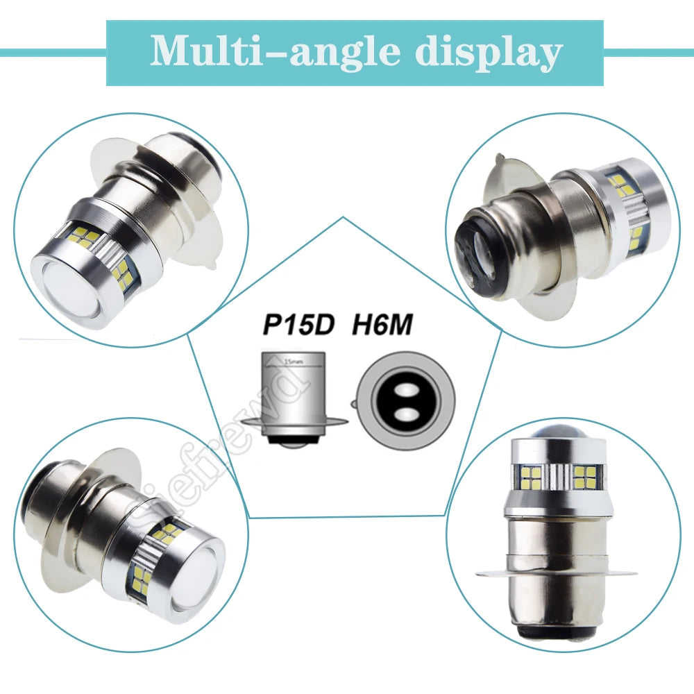   1Pcs P15D PX15D T19 H6M LED Motorbike Headlight Bulb
