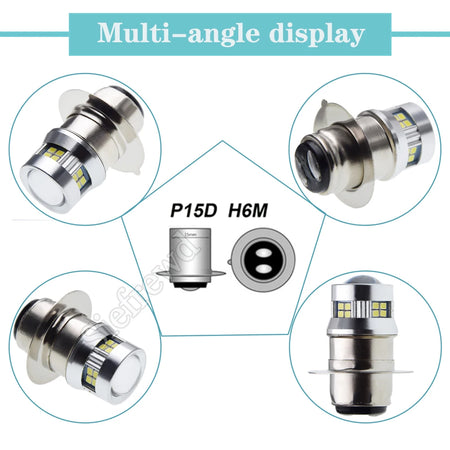   1Pcs P15D PX15D T19 H6M LED Motorbike Headlight Bulb