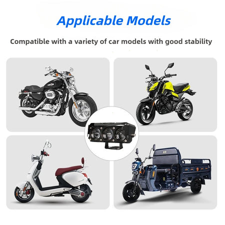   3 Lens Super Bright LED Motorcycle Headlights