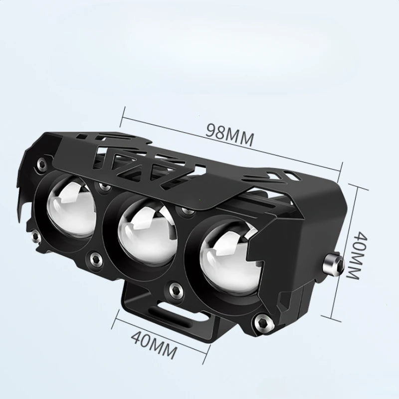   3 Lens Super Bright LED Motorcycle Headlights