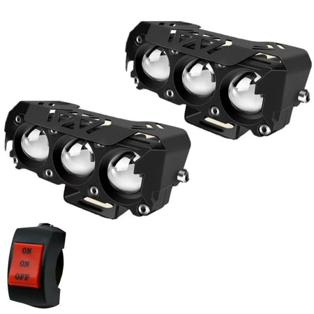   3 Lens Super Bright LED Motorcycle Headlights
