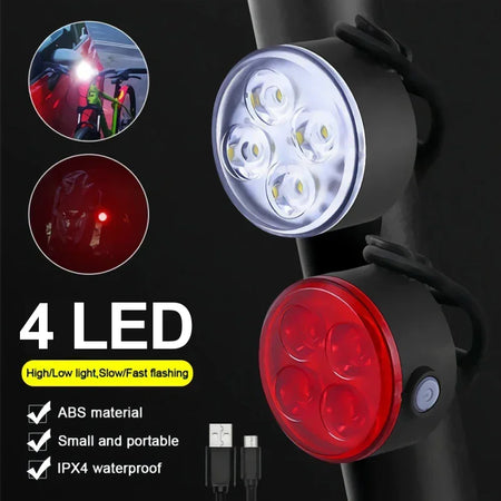   BUCKLOS Bike Light Set - Front and Rear LED Lights