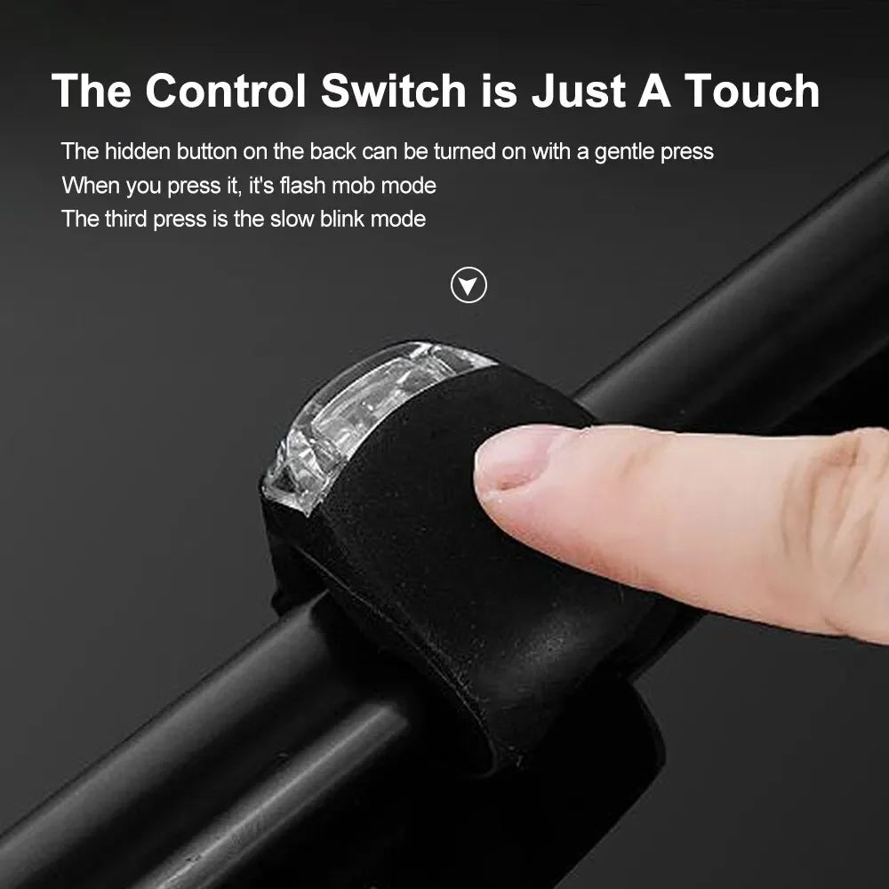   2 PCS Silicone Bicycle Front Rear Light Set