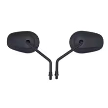 black motorcycle mirrors durable metal build