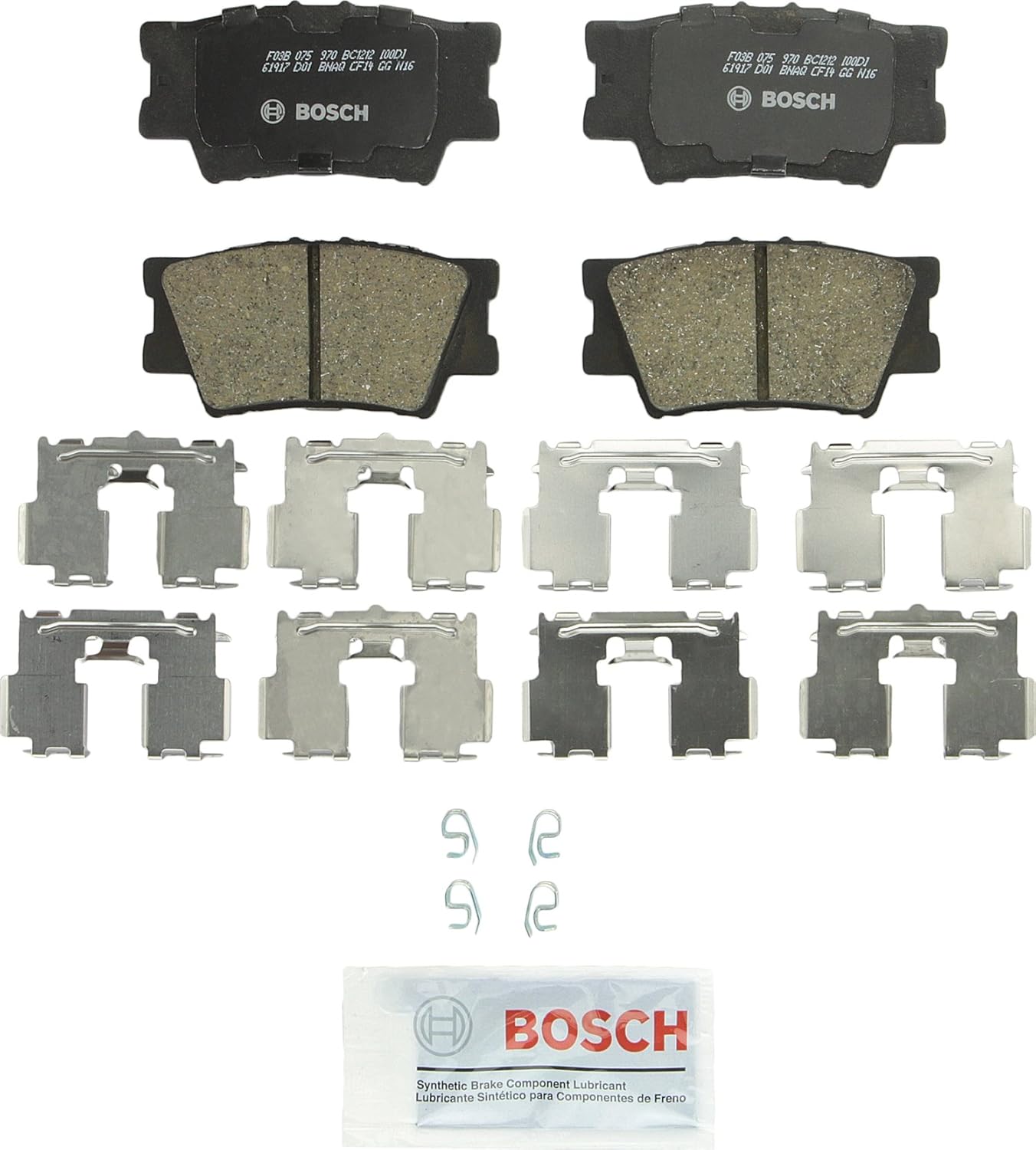   BOSCH BC1212 QuietCast Premium Ceramic Disc Brake Pad Set - Rear for Select Lexus, Pontiac, and Toyota Vehicles