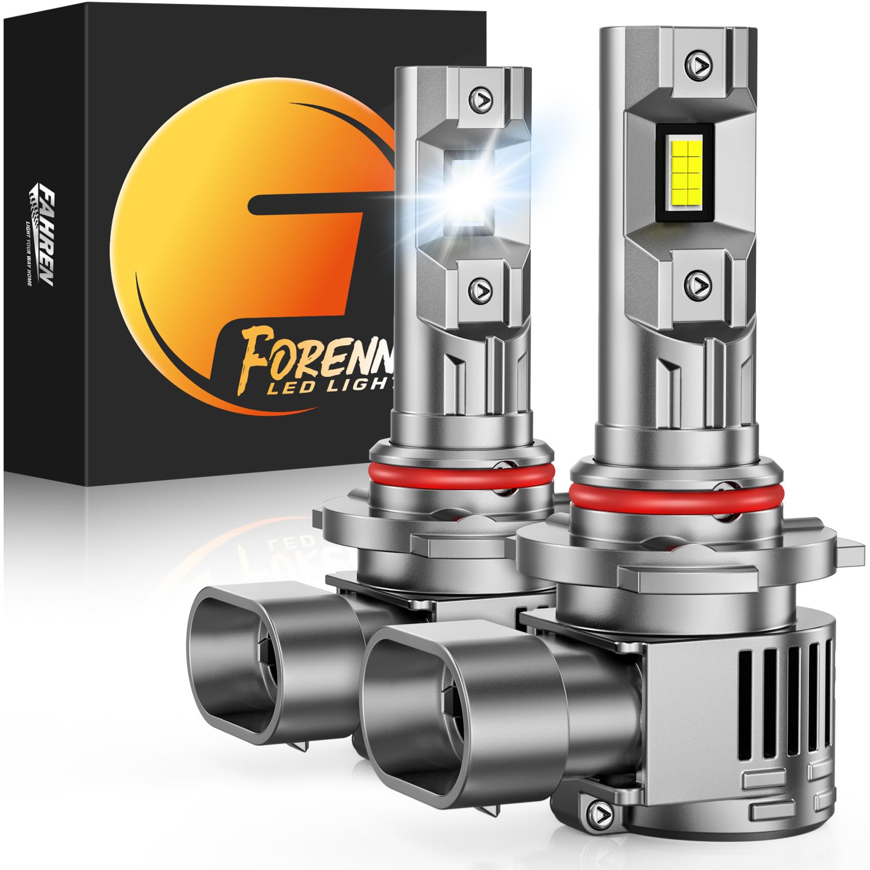   Forenner Fahren Upgraded H11/H9/H8 Bulbs - 40000LM, 900% Brighter, 6500K Cool White, Plug-N-Play with Cooling Fan