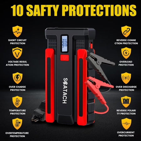   Scatach 002 4000A Car Battery Jump Starter - 12V Portable Battery Pack with LED Display