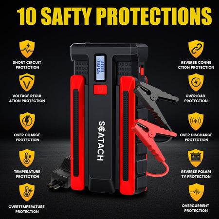   Scatach 002 4000A Car Battery Jump Starter - 12V Portable Battery Pack with LED Display