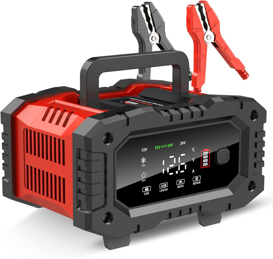   YONHAN 20A Battery Charger - Fully Automatic 12V/24V LiFePO4 & Lead Acid Maintainer