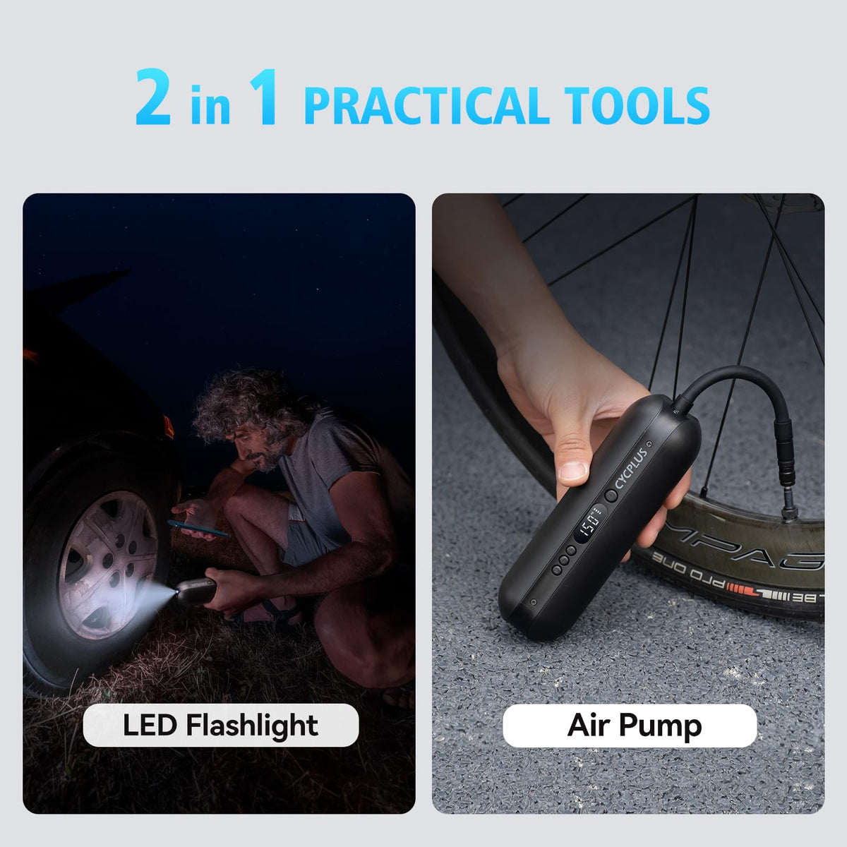   CYCPLUS Electric Air Compressor Portable Bicycle Pump - Max 150 PSI