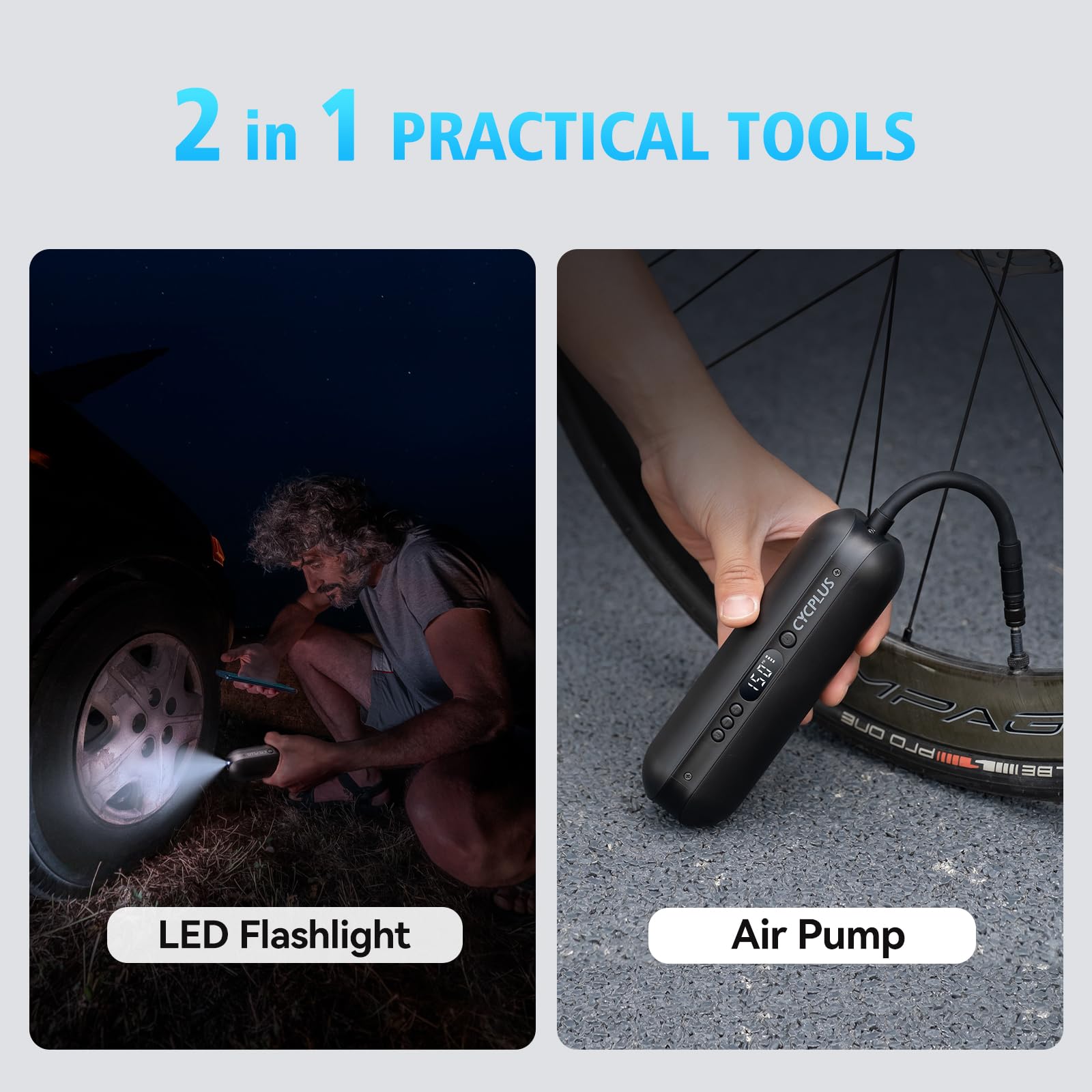   CYCPLUS Electric Air Compressor Portable Bicycle Pump - Max 150 PSI