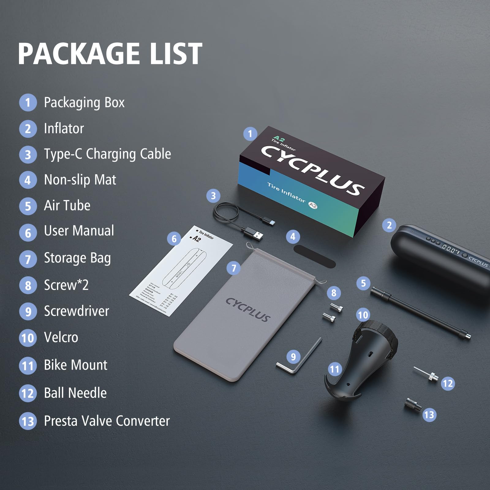   CYCPLUS Electric Air Compressor Portable Bicycle Pump - Max 150 PSI