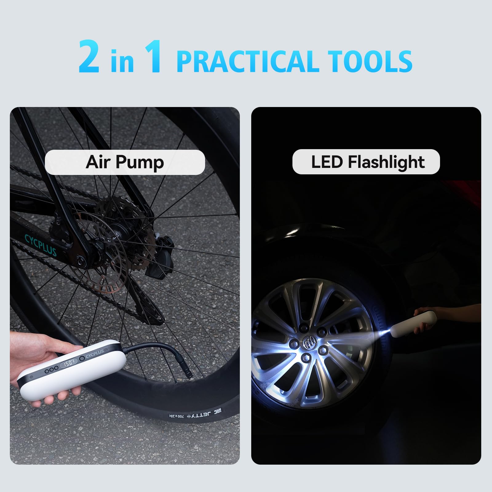   CYCPLUS Electric Air Compressor Portable Bicycle Pump - Max 150 PSI