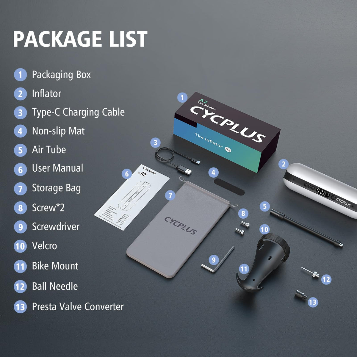   CYCPLUS Electric Air Compressor Portable Bicycle Pump - Max 150 PSI