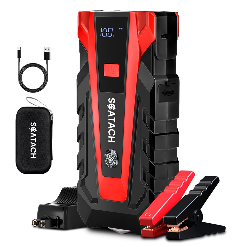   Scatach 011 5000A Car Battery Jump Starter,12V Jump Starter Battery Pack (up to 14.0L Gasoline and 12.0L Diesel Engine) Flashlight and Jumper Cable