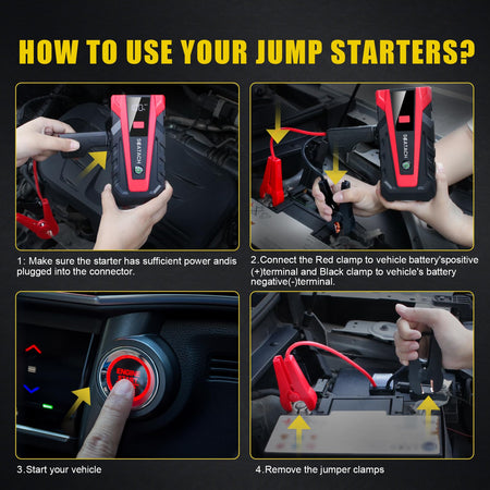   Scatach 011 5000A Car Battery Jump Starter,12V Jump Starter Battery Pack (up to 14.0L Gasoline and 12.0L Diesel Engine) Flashlight and Jumper Cable