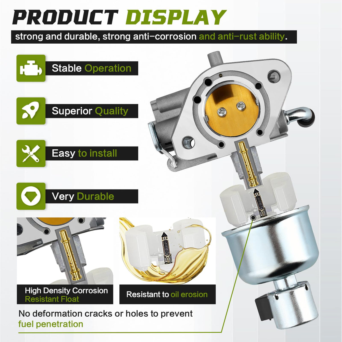   Carburetor for Kohler 7000 Series Engines 24HP 22HP 26HP 23HP 25HP KT725 KT730 KT735 KT740 KT745 1685321-S 3285361S 3285347S with Gaskets