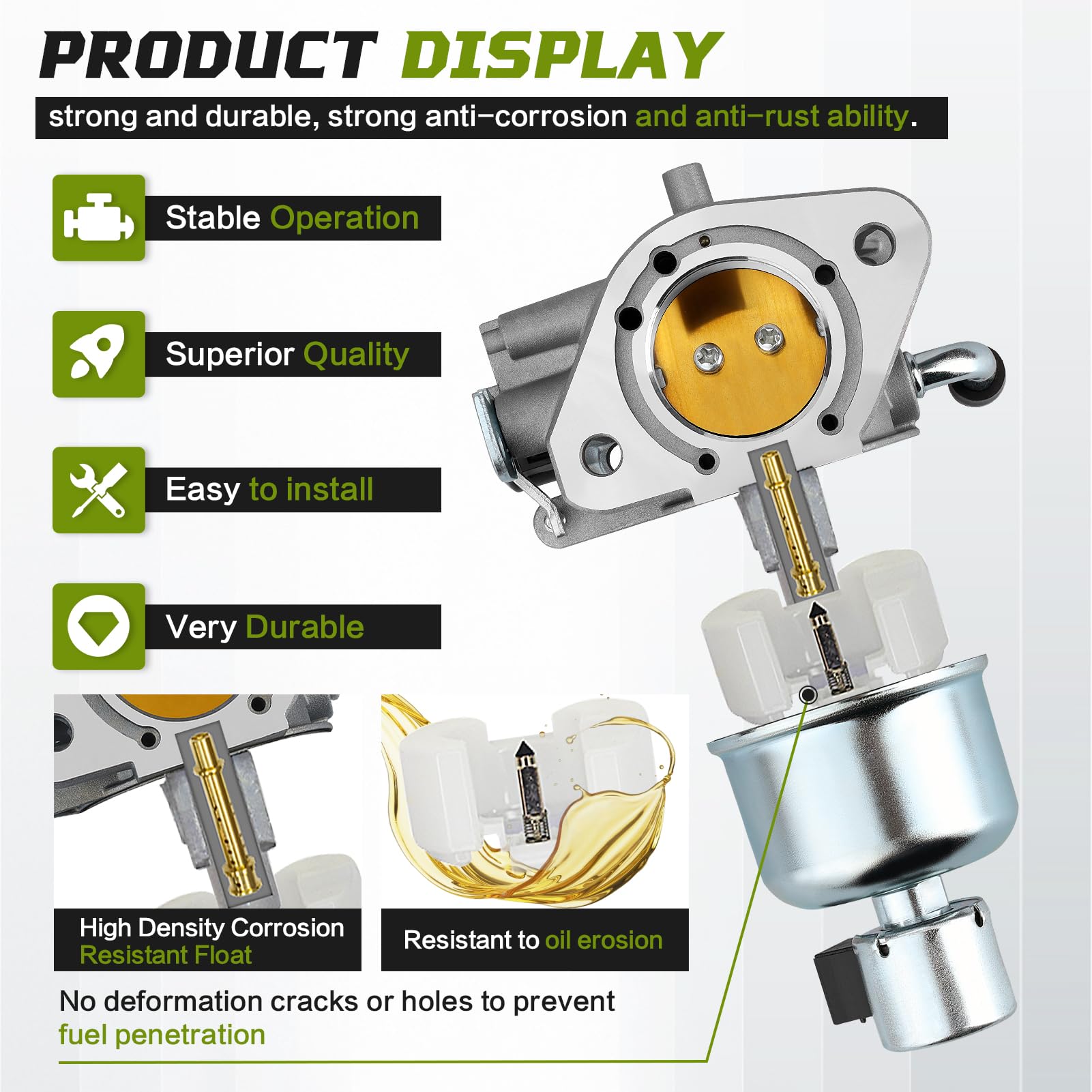   Carburetor for Kohler 7000 Series Engines 24HP 22HP 26HP 23HP 25HP KT725 KT730 KT735 KT740 KT745 1685321-S 3285361S 3285347S with Gaskets