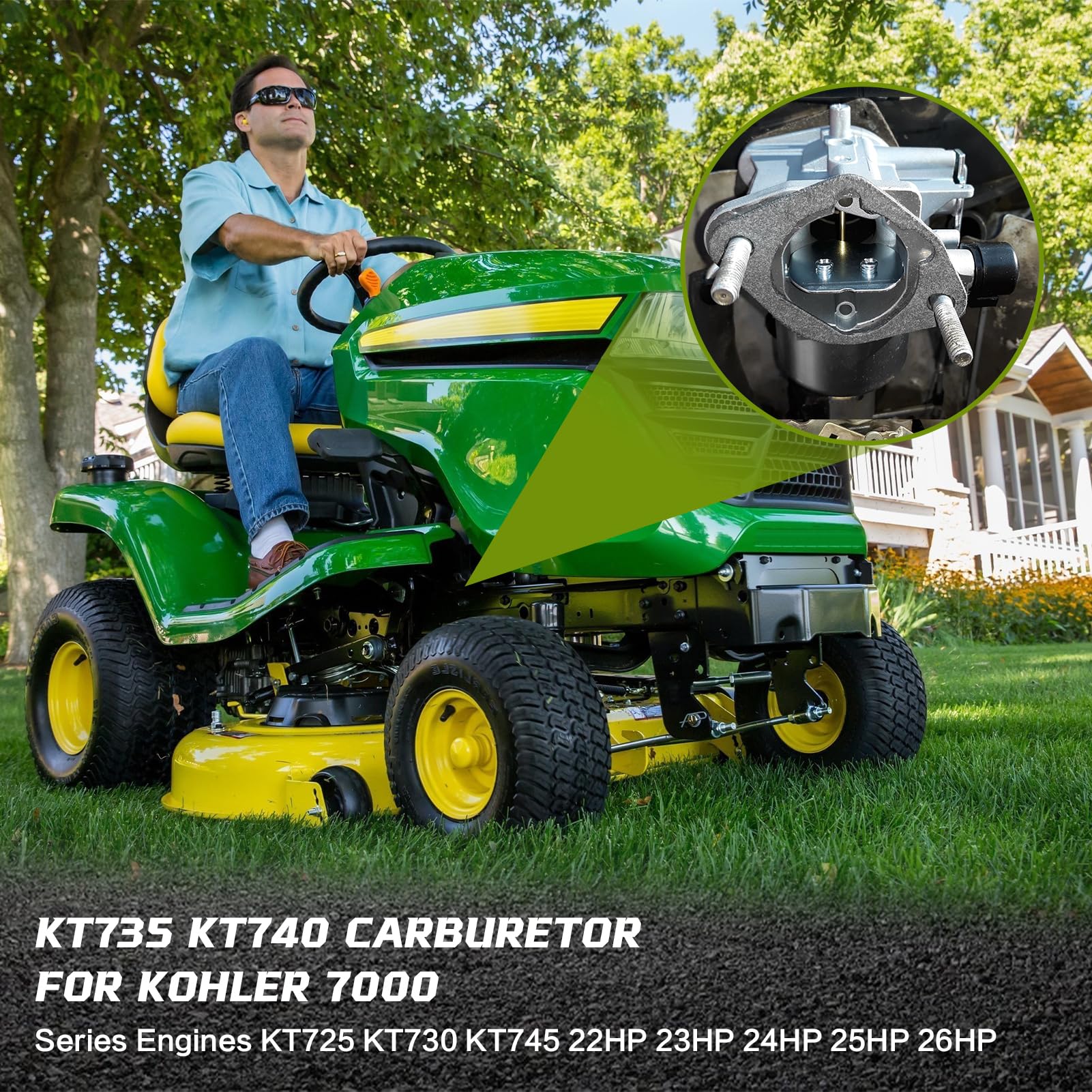   Carburetor for Kohler 7000 Series Engines 24HP 22HP 26HP 23HP 25HP KT725 KT730 KT735 KT740 KT745 1685321-S 3285361S 3285347S with Gaskets