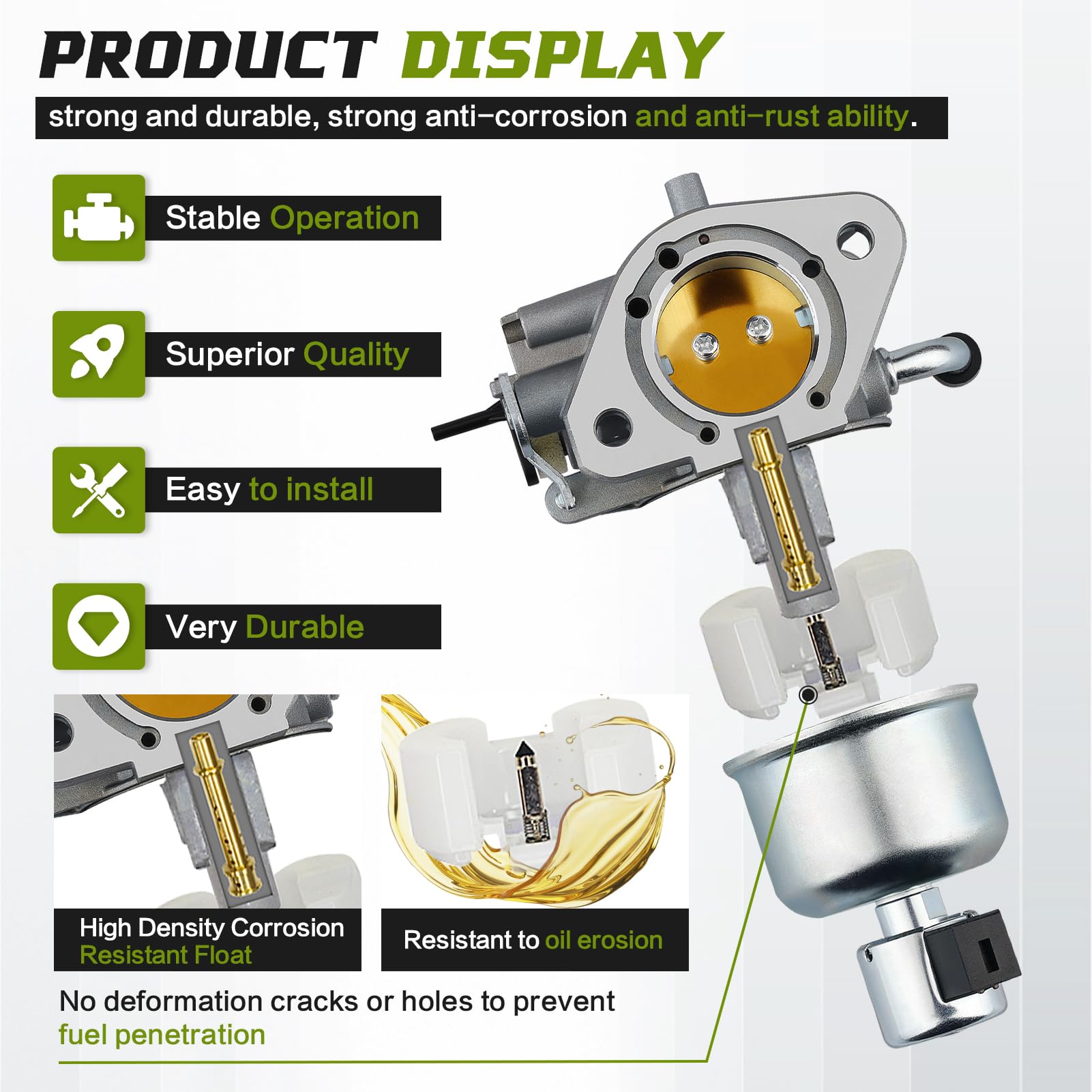   Carburetor for Kohler 7000 Series Engines 24HP 22HP 26HP 23HP 25HP KT725 KT730 KT735 KT740 KT745 1685321-S 3285361S 3285347S with Gaskets