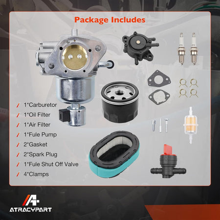   Carburetor Compatible with Kohler 7000 Series Engines KT725 KT730 KT735 KT740 KT745 with Oil, Air, Fuel Filter & Fuel Pump Kit