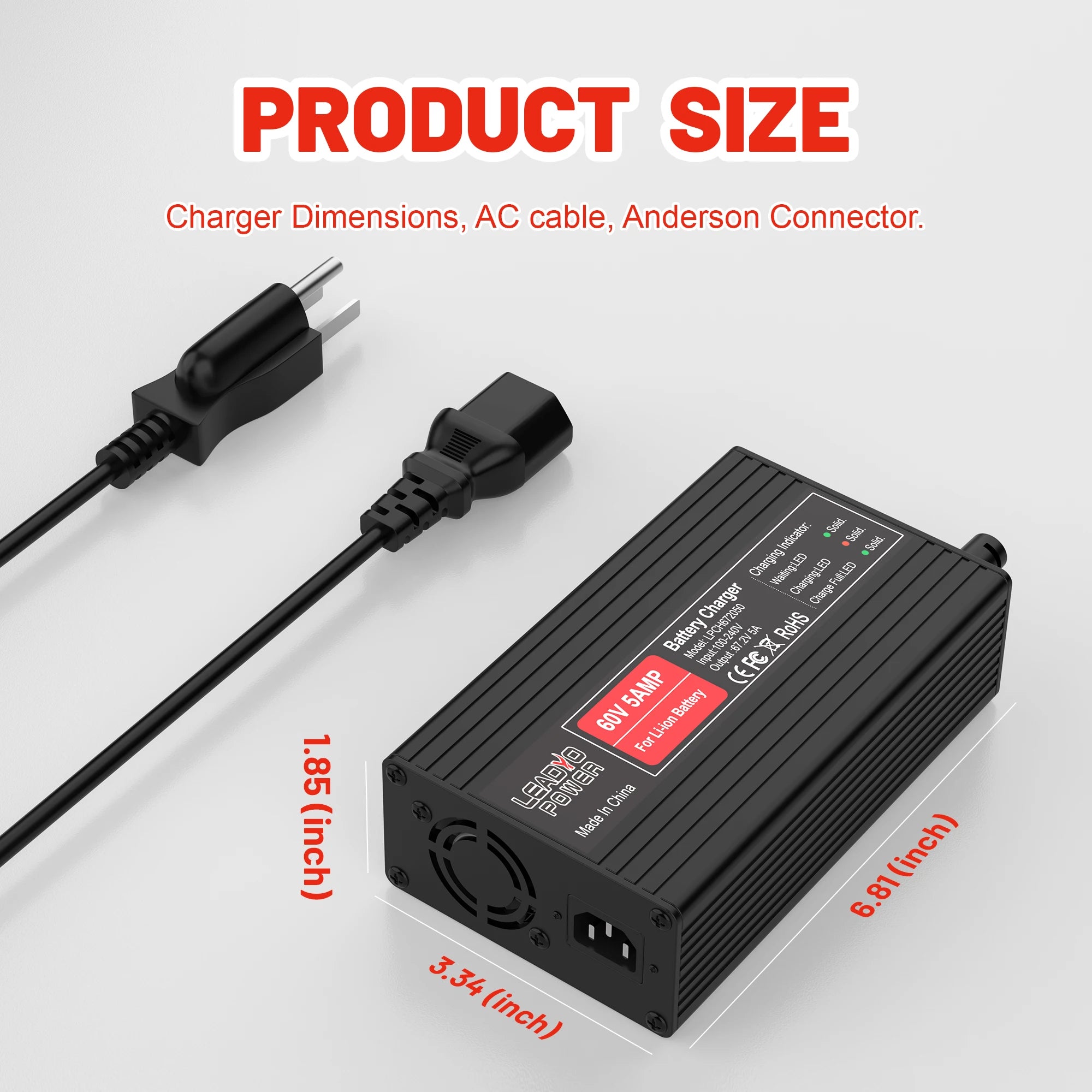   67.2V 5A Battery Charger for Electric Motorcycles