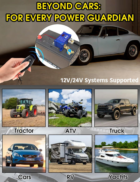   250A Smart Remote Battery Disconnect Switch - Quick Kill Switch for Cars, Marine, RVs, and More