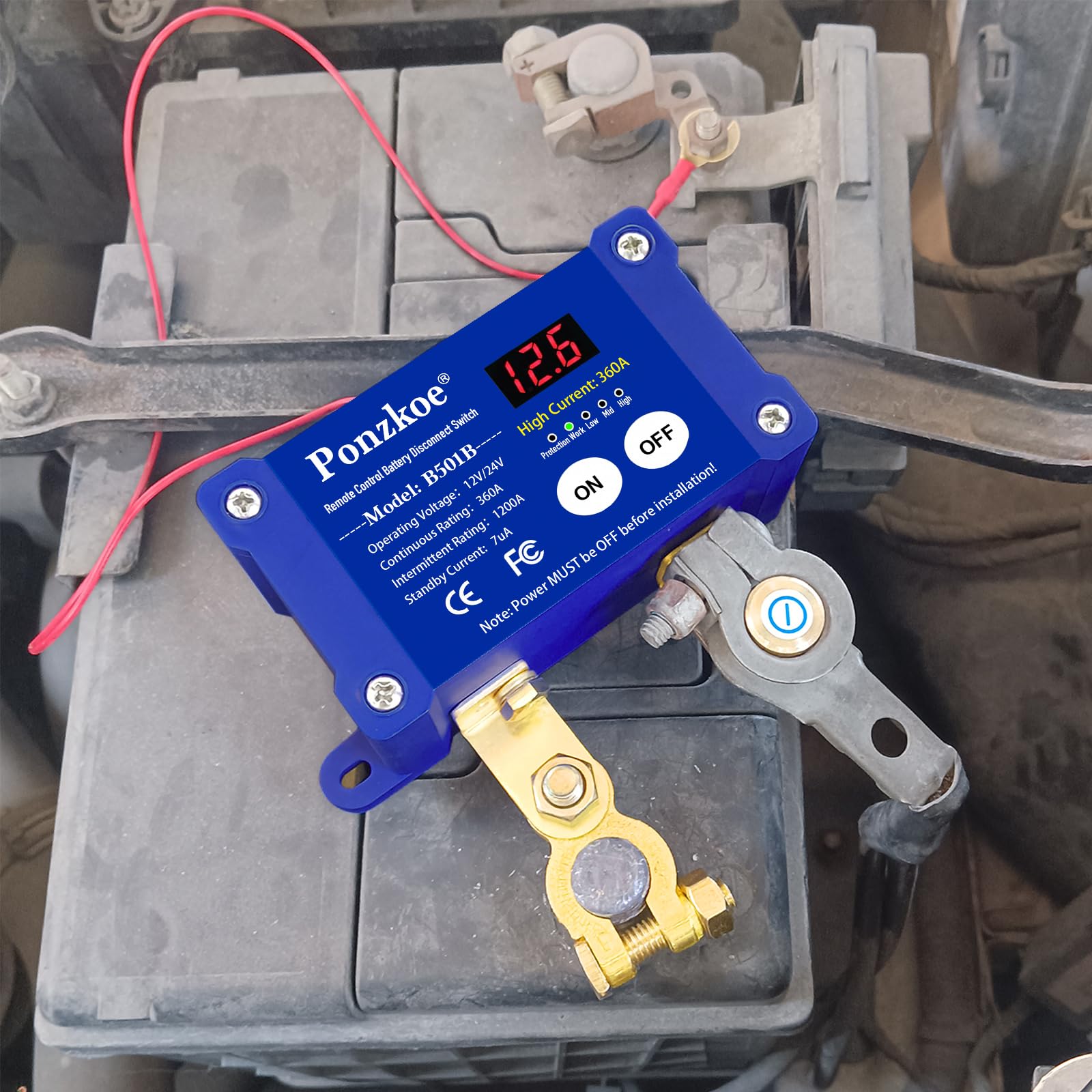   250A Smart Remote Battery Disconnect Switch - Quick Kill Switch for Cars, Marine, RVs, and More