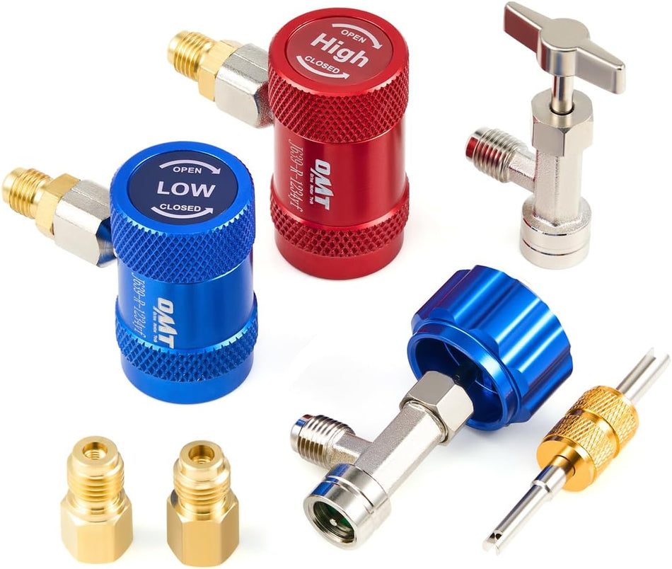   Orion Motor Tech R1234yf Quick Couplers Set - Complete Adapter Tool Kit for HVAC Charging