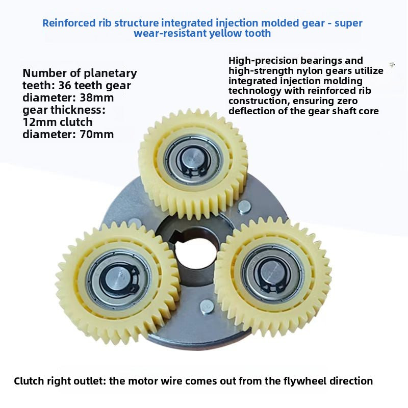 High-Strength 36T Motor Gear & Pre-Assembled Clutch for Power-Assisted Electric Bikes