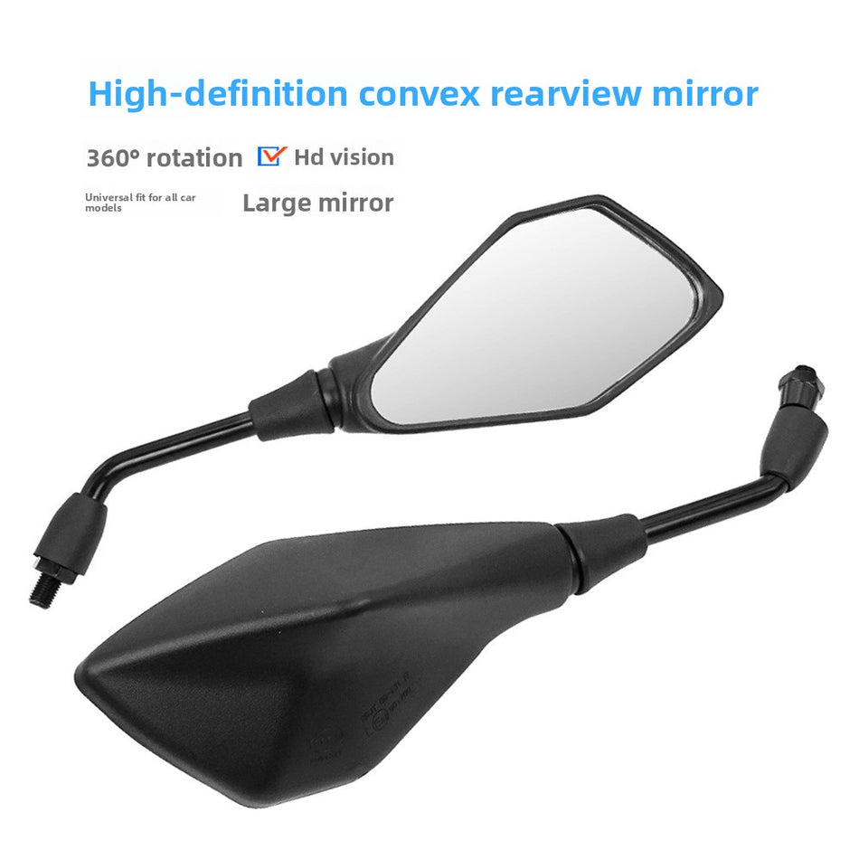 Universal 10mm Square Motorcycle Rearview Mirrors Anti-Shake Iron Rod Side Mirrors for Motorcycles & ATVs (Pair)