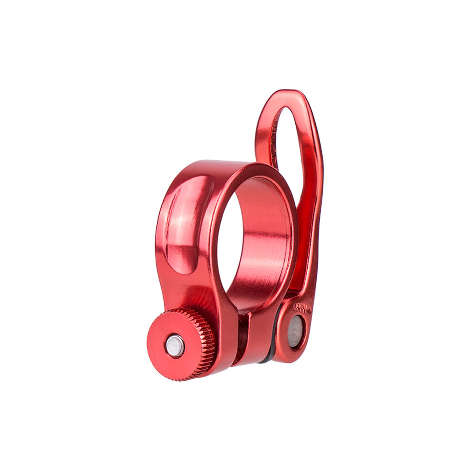 Quick-Release Aluminum Alloy Bicycle Seat Clamp ? Tool-Free Adjustable Seatpost Lock (28.6/31.8/34.9mm) in Black & Red