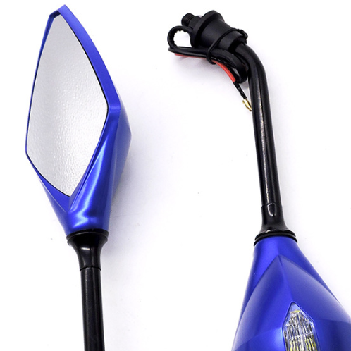 Universal Motorcycle Rear View Mirror with LED Light – Wide-Angle Double Curvature Mirror for Bikes & Electric Vehicles (Model 2663)