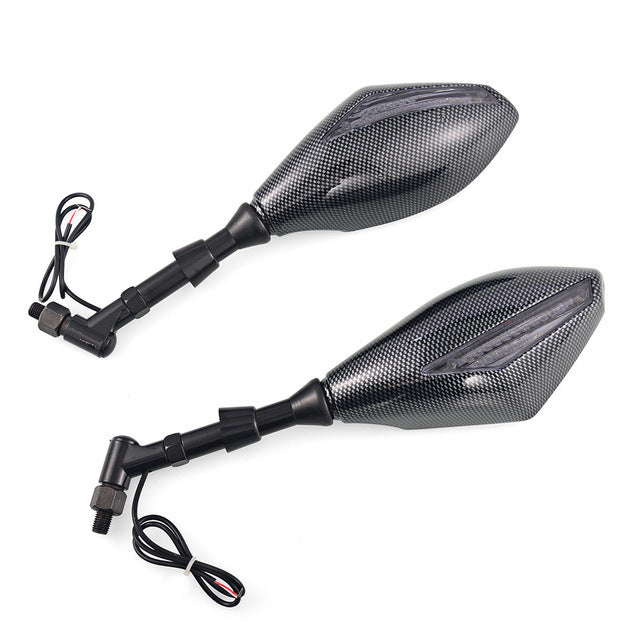 UGNE T-53 Motorcycle LED Rear View Mirror Premium Glass Surface
