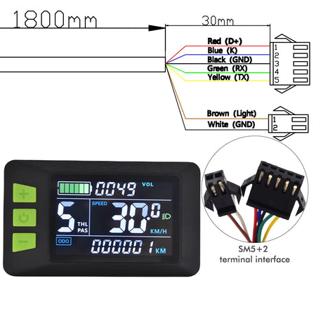   UART 2 P3C Electric Bike LCD Display Meter