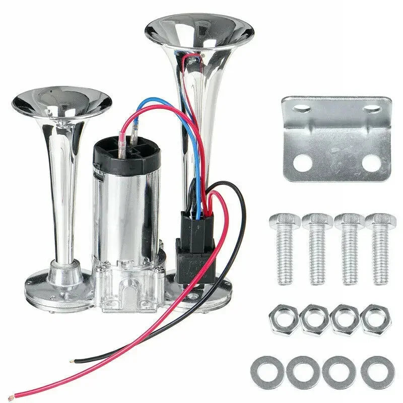 dual trumpet air horn chrome