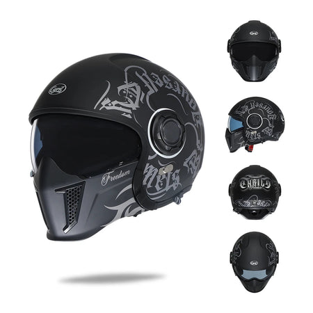 durable construction modular motorcycle helmet