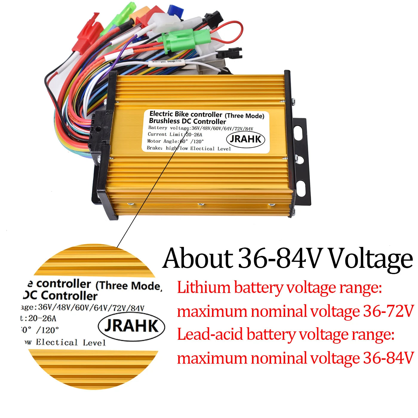   JRAHK E-bike Controller for 36V-84V Motors