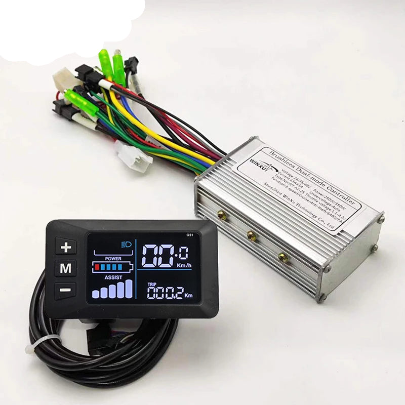   24V 36V 48V 250W 350W E-bike Brushless Motor Drive Controller Set