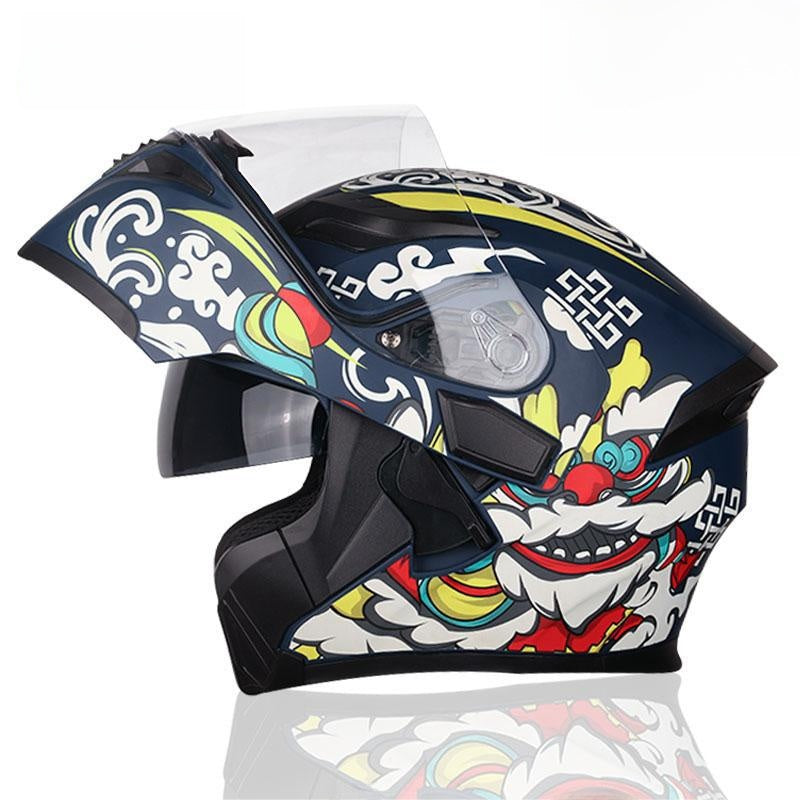 UGNE Carbon Fiber Modular Helmet - DOT Certified Dual-Lens Full-Face & Open-Face Motorcycle Gear