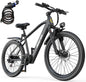 Aairsk GT300 750W Electric Bike for Adults, 24" 26" 40+ Mile Commuter Ebike, Removable Battery, NFC Unlock, 7-Speed Shimano, Suspension Fork