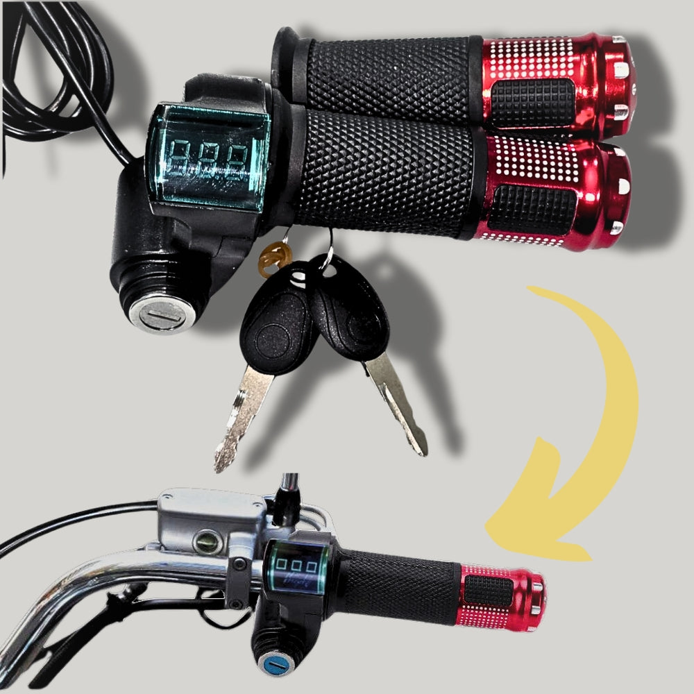 electric bike throttle with voltage display