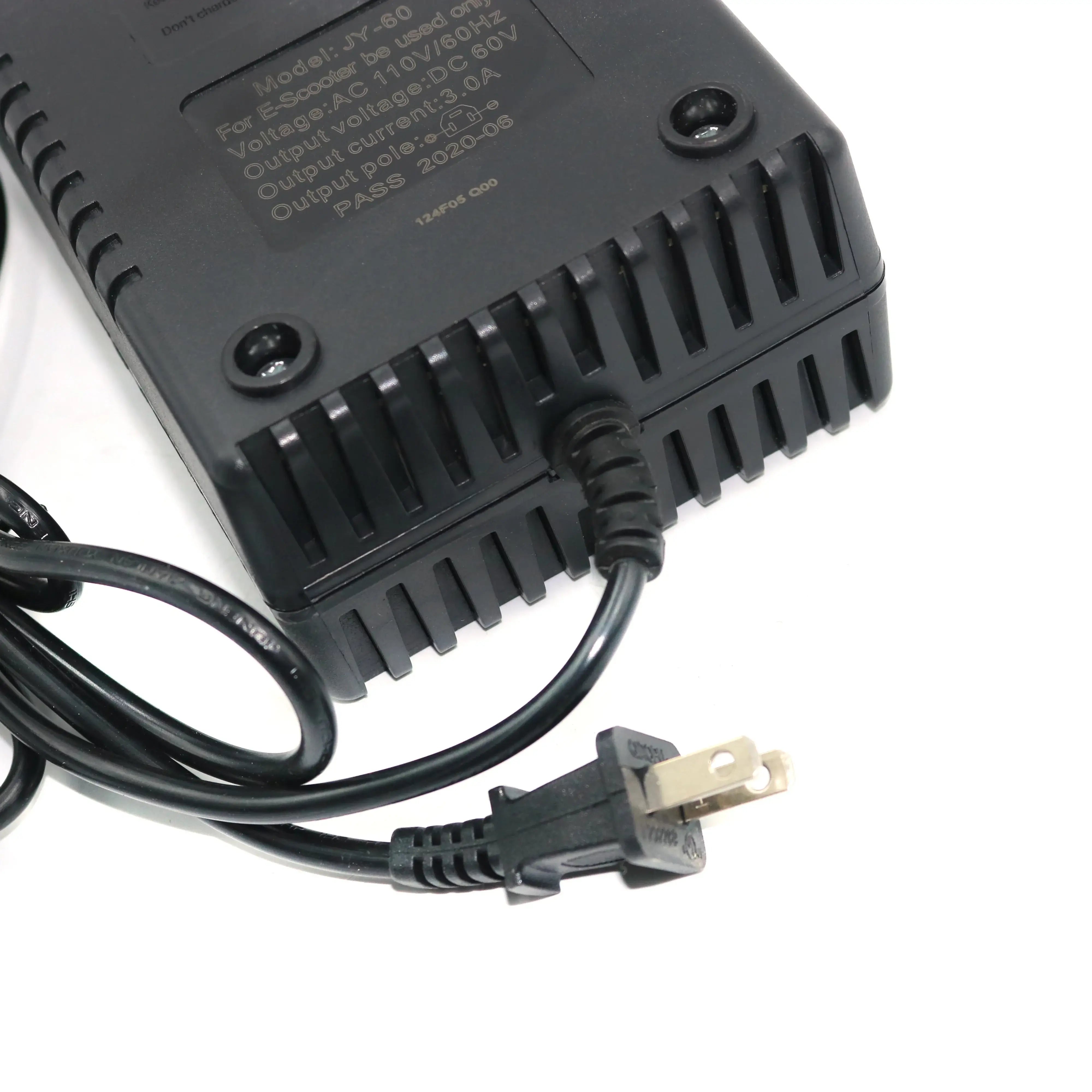 3A Lead-Acid Battery Charger 36V 48V 60V 72V for Electric Bikes & Scooters, showing the charger and power cord.