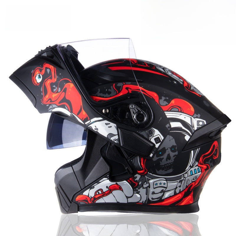 UGNE Carbon Fiber Modular Helmet - DOT Certified Dual-Lens Full-Face & Open-Face Motorcycle Gear