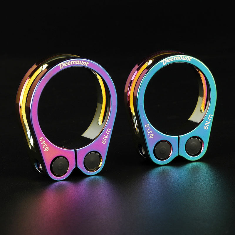 Premium Aluminum Alloy Bicycle Seat Post Clamp ? Lightweight Cut-Out Design Seat Tube Clip (31.8mm / 34.9mm)
