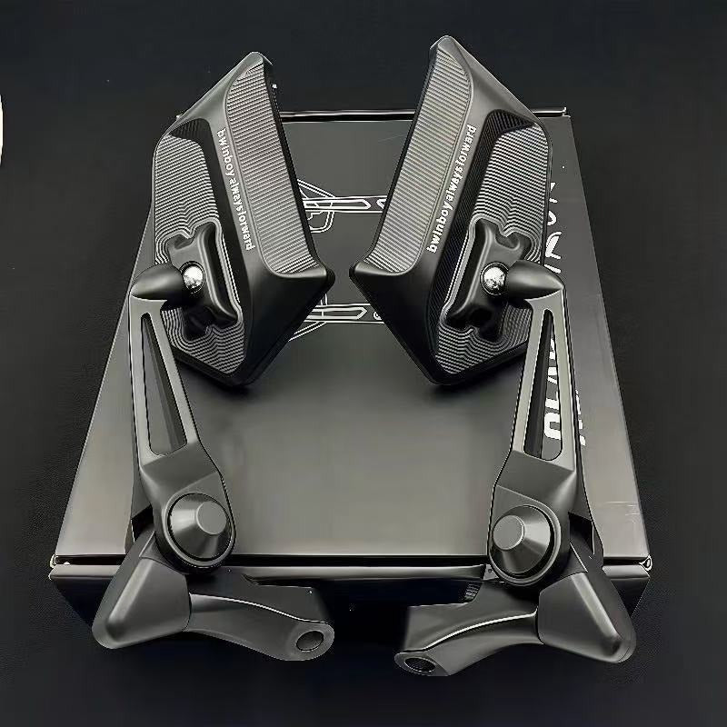 Universal Honda Scooter & Motorcycle Side Mirror Heavy-Duty Aluminum Alloy Square Rearview Mirror (3A Shock Absorption)