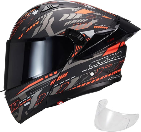 flip up motorcycle helmet dual visor